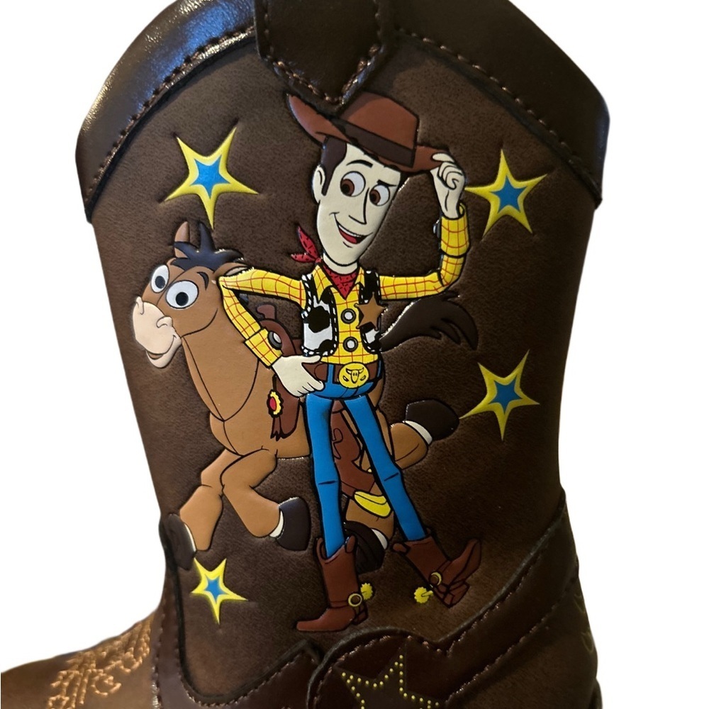 Disney Brown Toy Story Boots with Buzz Lightyear - Picture 3 of 6